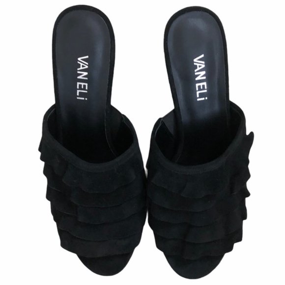 Vaneli Ruffle Suede 3" Heel - Picture 3 of 9